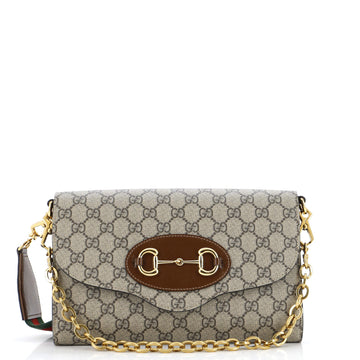 Horsebit 1955 Curved Flap Shoulder Bag VS Coated Canvas Small