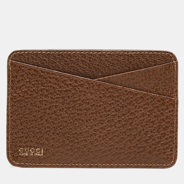 Brown GG Canvas and Leather Card Holder