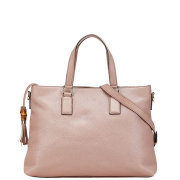 Gucci Leather Bamboo Fringe Tassel 2way Bag 365346