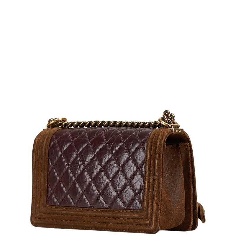 Chanel Boy Chanel 25 Leather Suede Chain Shoulder Bag