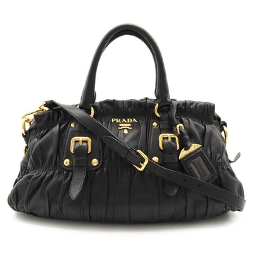 Prada Leather Gathered Handbag BN1407 in Very Good Condition
