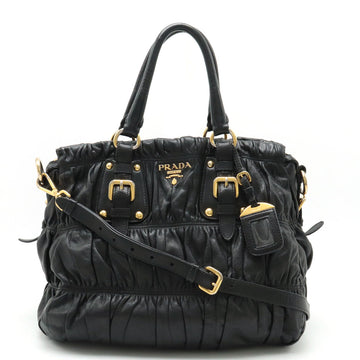 Prada Leather Gathered Tote Bag BN1336