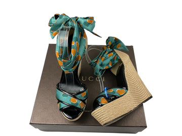 Teal Sandals Luxury Designer Gucci, Size 8.5