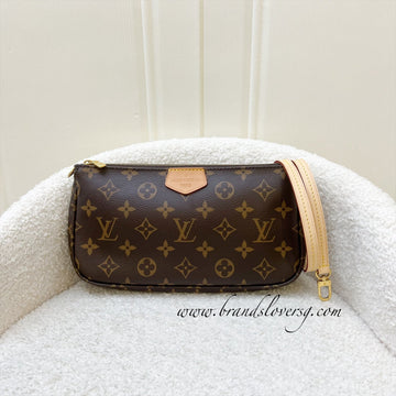 LV Multi Pochette Accessoires MPA Larger Pochette in Monogram Canvas GHW + LV Short Leather Strap
