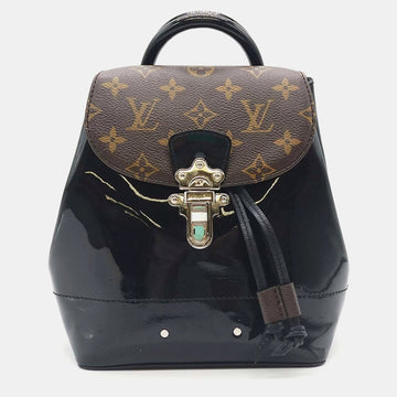 Brown/Black Vernis with Monogram Canvas Hot Springs Backpack