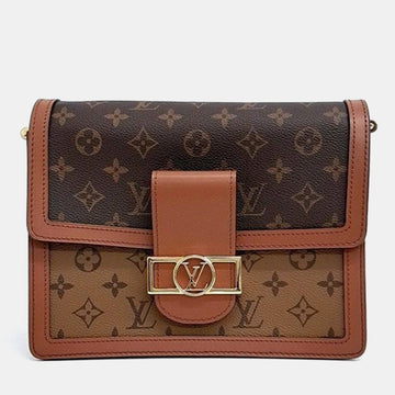 Brown Monogram and Reverse Monogram Canvas Dauphine MM Shoulder Bag