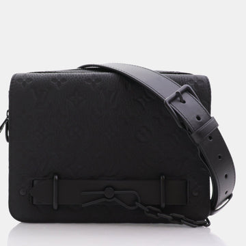 Black Taurillon Leather Monogram Steamer Messenger Bag