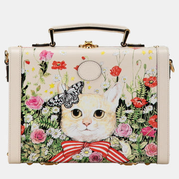 Ivory Multicolor Leather Trunk Case