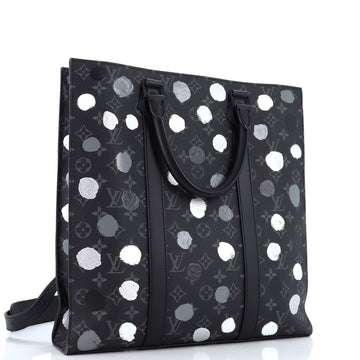 Louis Vuitton Sac Plat Bag Yayoi Kusama Painted Dots Monogram Eclipse Canvas