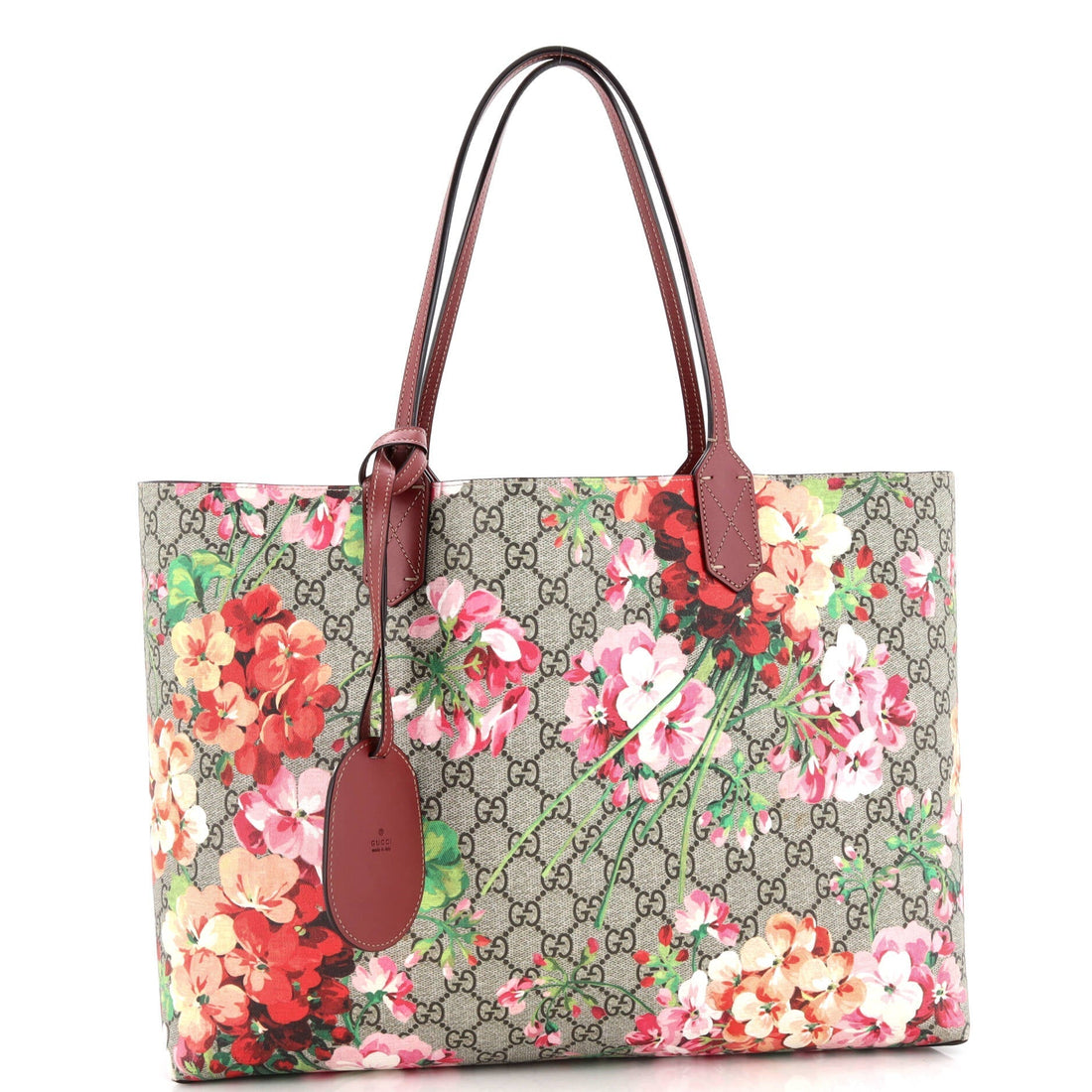Reversible Tote Blooms VS Print Leather Medium