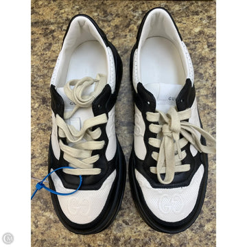 Shoes Luxury Designer By Gucci In Black & White, Size: 9.5