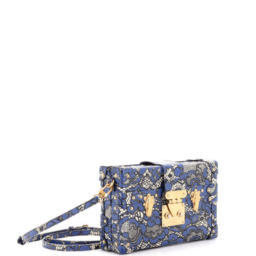 Louis Vuitton Petite Malle Handbag Lace Print Leather Small