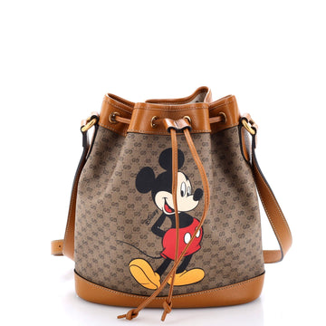 GUCCI Disney Mickey Mouse Bucket Bag Printed Mini GG Coated Canvas