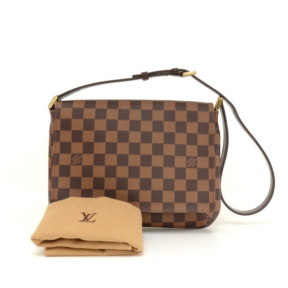 Louis Vuitto Musette Tango Damier Ebene Canvas Shoulder Bag