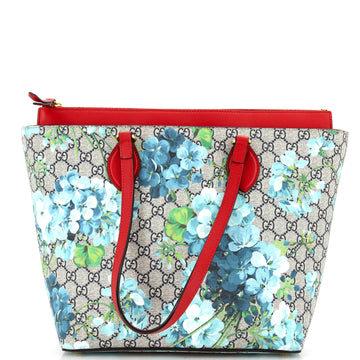 GUCCI Linea A Zip Tote Blooms Print GG Coated Canvas Medium