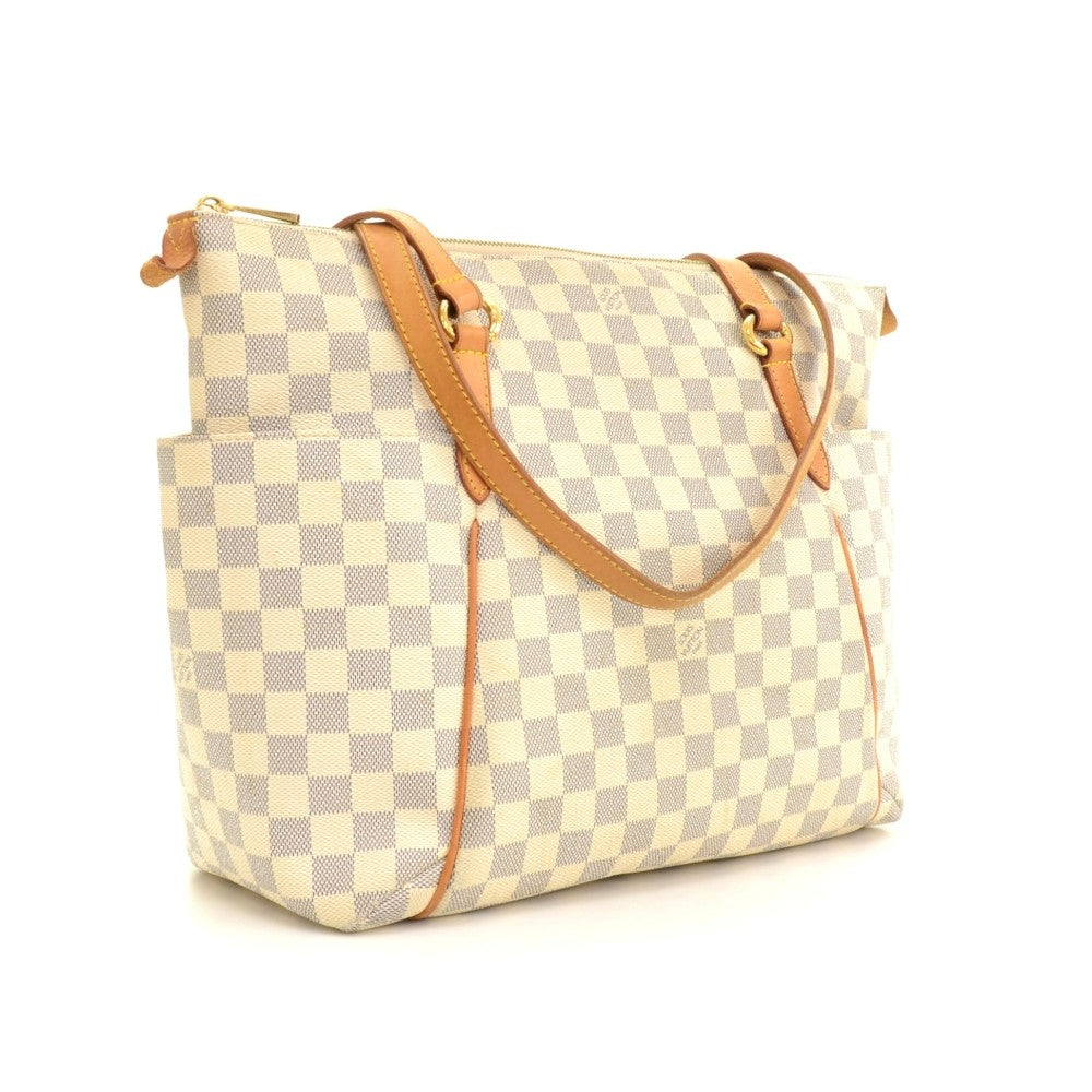 Louis Vuitto Totally MM Damier Azur Canvas Shoulder Bag
