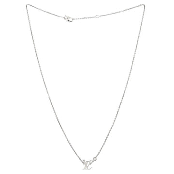 Louis Vuitton Idylle Blossom LV Pendant Necklace 18K White Gold with Diamond