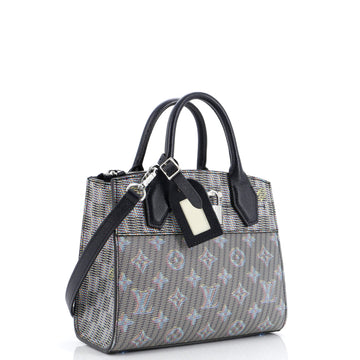 Louis Vuitton City Steamer Handbag Damier Monogram LV Pop Leather Mini