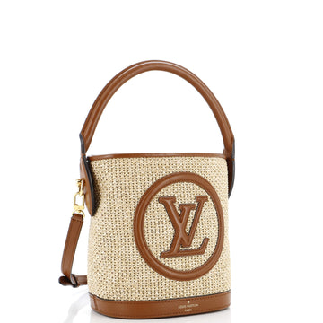 Louis Vuitton Petit Bucket NM Bag Raffia with Leather