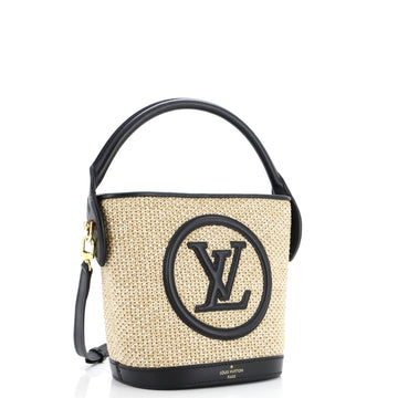Louis Vuitton Petit Bucket NM Bag Raffia with Leather