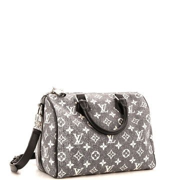 Louis Vuitton Speedy Bandouliere Bag Monogram Jacquard Denim 25