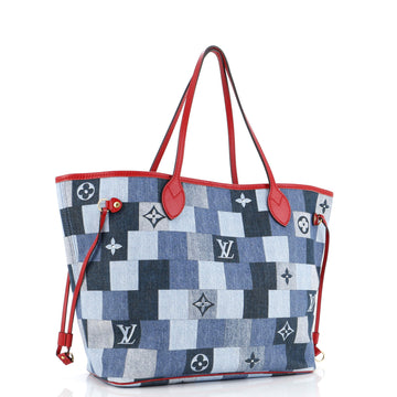 Louis Vuitton Neverfull Tote Damier and Monogram Patchwork Denim MM