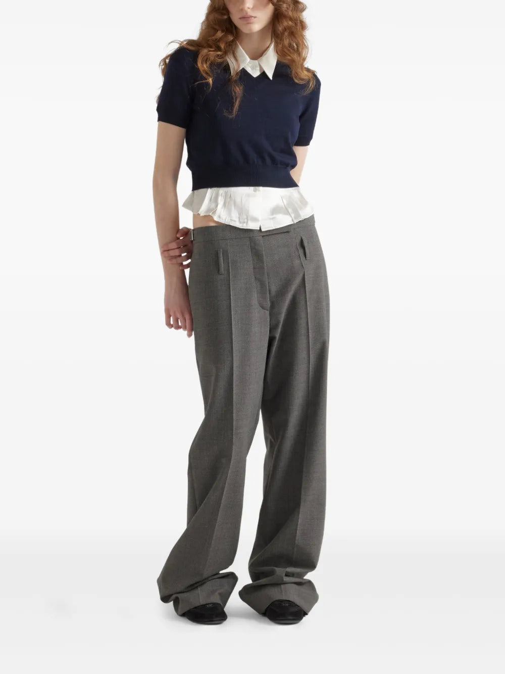Pantalon gris en laine