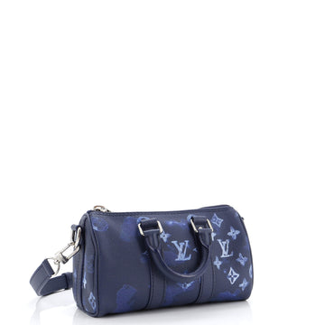 Louis Vuitton Keepall Bandouliere Bag Limited Edition Monogram Ink Watercolor Leather XS