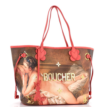 Louis Vuitton Neverfull NM Tote Limited Edition Jeff Koons Boucher Print Canvas MM