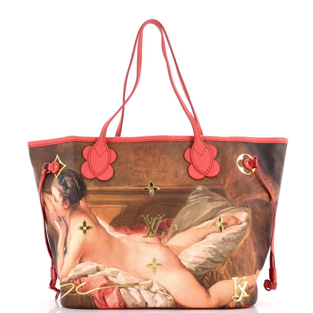 Louis Vuitton Neverfull NM Tote Limited Edition Jeff Koons Boucher Print Canvas MM