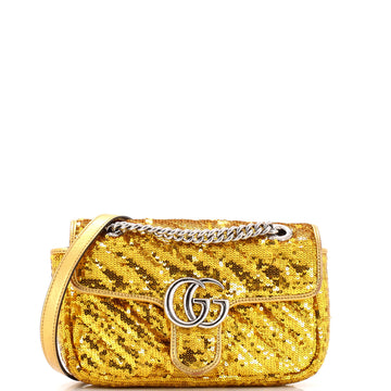 VS Marmont Flap Bag Diagonal Quilted Sequins Mini