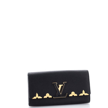 Louis Vuitton Capucines Wallet Leather with Embellished Detail Long