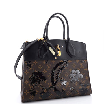 Louis Vuitton City Steamer Handbag Limited Edition Blossom Monogram Canvas and Leather MM