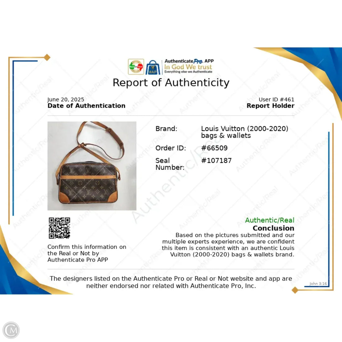 Crossbody Luxury Designer By Louis Vuitton, Size: Medium