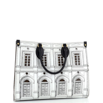 Louis Vuitton OnTheGo Tote Limited Edition Fornasetti Architettura Print Leather and Monogram Canvas MM
