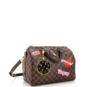 Louis Vuitton Speedy Bandouliere Bag Limited Edition Patches Damier 30
