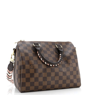 Louis Vuitton Speedy Bandouliere Bag Damier with Braided Detail 25