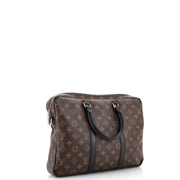 Louis Vuitton Porte-Documents Voyage Briefcase Macassar Monogram Canvas PM