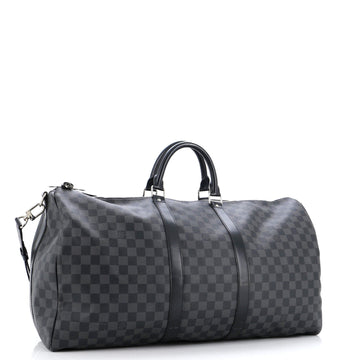 Louis Vuitton Keepall Bandouliere Bag Damier Graphite 55