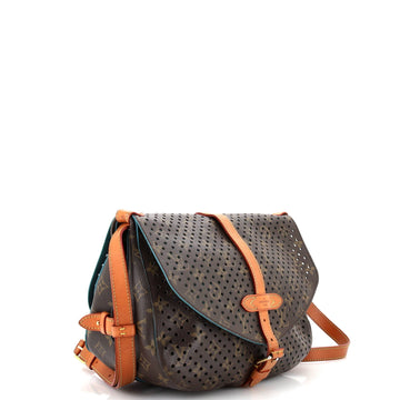 Louis Vuitton Flore Saumur Handbag Perforated Monogram Canvas