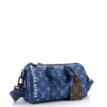Louis Vuitton Keepall Bandouliere Bag Atlantic Blue Monogram Canvas 25