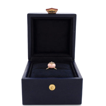 Louis Vuitton B Blossom Ring 18K Rose Gold and 18K White Gold with Pink Opal and Diamonds