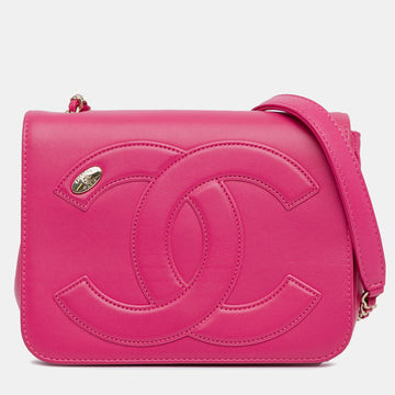 Pink Leather CC Mania Flap Bag