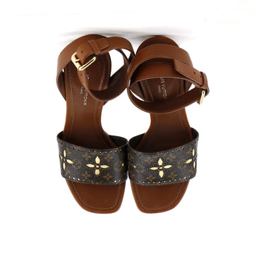 Louis Vuitton Women's Silhouette Heeled Sandals Leather with Monogram Canvas