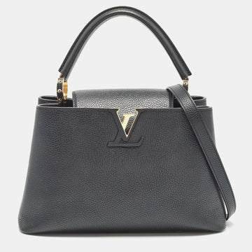 Black Taurillon Leather Capucines PM Bag