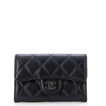 Classic Flap Card Case Quilted Lambskin