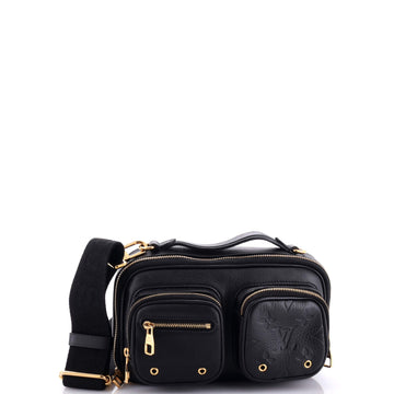 Louis Vuitton Utility Crossbody Bag Calfskin with Embossed Monogram Detail