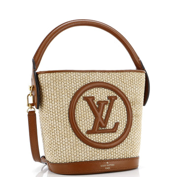 Louis Vuitton Petit Bucket NM Bag Raffia with Leather