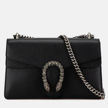 Black Leather Small Dionysus Shoulder Bag