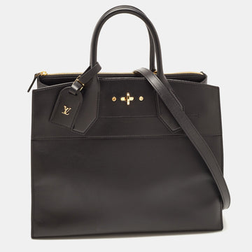 Black Leather City Steamer GM Bag